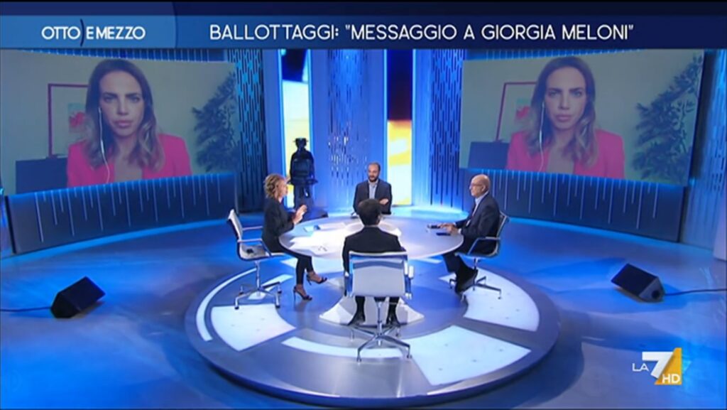 Silvia Sciorilli Borrelli, Aldo Cazzullo, Emiliano Fittipaldi e Italo Bocchino si confrontano sull'esito dei ballottaggi con Lilli Gruber a Otto e mezzo, su La7