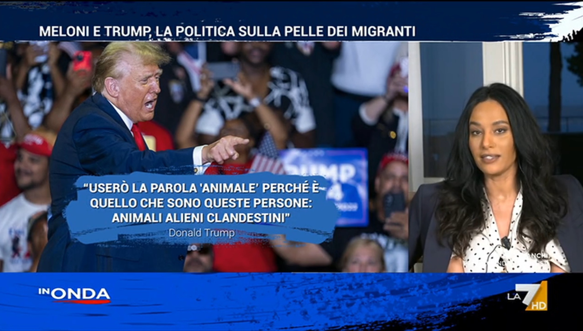 I migranti al centro della campagna elettorale di Donald Trump nell'intervento di Rula Jebreal nel corso di
In onda, su La7