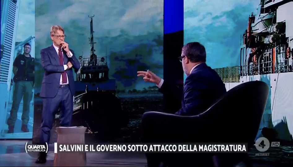 Matteo Salvini ospite di Quarta Repubblica con Nicola Porro su Rete4